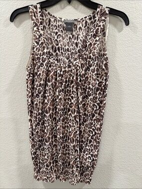 Ann Taylor Leopard Print Tank Dress in Brown & Cream